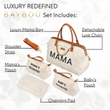 Mama Diaper Bag Tote 3-pc set (Beige)