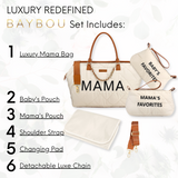 Mama Diaper Bag Tote 3-pc set (Beige)