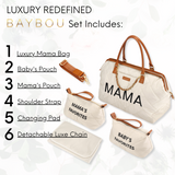 Mama Diaper Bag Tote 3-pc set (Beige)