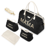 Mama Diaper Bag Tote 3-pc Set (Black)